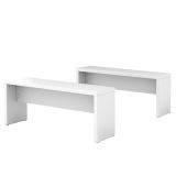 2-er Sitzbank NETWORK | 118 x 40 cm | mit Wangengestell | Wei� classic
