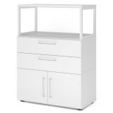 Aktenregal 3 Ordnerh�hen mit T�ren + Schubladen + Rahmen FLEXWALL | Weiss