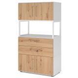 Aktenregal 4 OH mit 2 Türen + Schubladen FLEXWALL | Weiss/Eiche Rustikal Aktenregal 4 OH mit 2 Türen + Schubladen FLEXWALL | Weiss/Eiche Rustikal