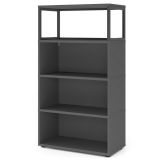 Aktenregal 4 Ordnerh�hen FLEXWALL mit 1 OH offen | 80 cm breit | Graphit