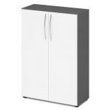 Aktenschrank 3 Ordnerh�hen LIGHT | 80 cm breit | Graphit/Wei� classic