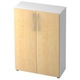 Aktenschrank 3 Ordnerh�hen LIGHT | 80 cm breit | Wei� classic/Ahorn