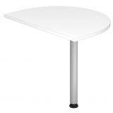 Ansatztisch 60 x 80 cm | Weiß classic | Stützfuß silber Ansatztisch 60 x 80 cm | Weiß classic | Stützfuß silber