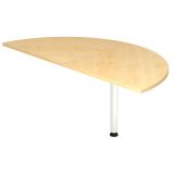 Ansatztisch halbrund 80 x 160 cm | Ahorn | Stützfuß weiß Ansatztisch halbrund 80 x 160 cm | Ahorn | Stützfuß weiß