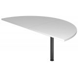 Ansatztisch halbrund 80 x 160 cm | Lichtgrau | St�tzfu� graphit