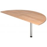 Ansatztisch halbrund 80 x 160 cm | Nussbaum hell | Stützfuß silber Ansatztisch halbrund 80 x 160 cm | Nussbaum hell | Stützfuß silber
