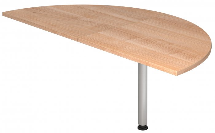 Ansatztisch halbrund zum Anbau an Schreibtischen 80 x 160 cm