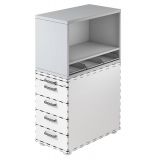 Aufsatzregal für Standcontainer COMFORT | Lichtgrau Aufsatzregal für Standcontainer COMFORT | Lichtgrau