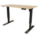 Sitz-Steh-Schreibtisch E-START black | elektrisch h�henverstellbar | B120 x T60 cm | Eiche Natur