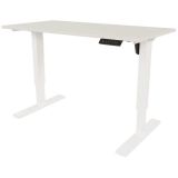 Sitz-Steh-Schreibtisch E-START white | elektrisch höhenverstellbar | B120 x T60 cm | Lichtgrau