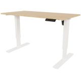Sitz-Steh-Schreibtisch E-START white | elektrisch höhenverstellbar | B140 x T60 cm | Eiche Natur