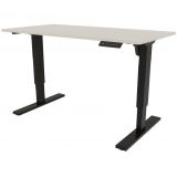 Sitz-Steh-Schreibtisch E-START black | elektrisch höhenverstellbar | B140 x T60 cm | Lichtgrau