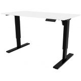 Sitz-Steh-Schreibtisch E-START black | elektrisch höhenverstellbar | B140 x T60 cm | Weiss