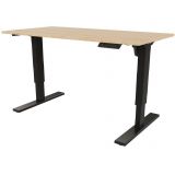Sitz-Steh-Schreibtisch E-START black | elektrisch h�henverstellbar | B160 x T60 cm | Eiche Natur 