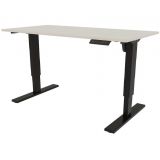 Sitz-Steh-Schreibtisch E-START black | elektrisch höhenverstellbar | B160 x T60 cm | Lichtgrau
