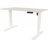 Sitz-Steh-Schreibtisch E-START white | elektrisch h�henverstellbar | B160 x T60 cm | Lichtgrau 