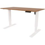 Sitz-Steh-Schreibtisch E-START white | elektrisch h�henverstellbar | B160 x T60 cm | Walnuss