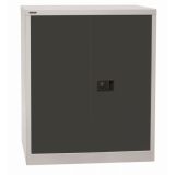Fl�gelt�renschrank aus Metall 2 Ordnerh�hen | 90 cm breit | Lichtgrau/Graphit