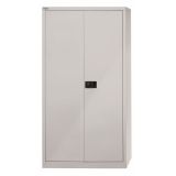 Flügeltürenschrank aus Metall 4 Ordnerhöhen | 90 cm breit | Lichtgrau