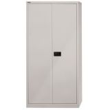 Flügeltürenschrank aus Metall 5 Ordnerhöhen | 90 cm breit | Lichtgrau