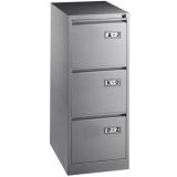 H�ngeregisterschrank STEEL | 3 Ordnerh�hen aus Stahl | 40 cm breit | Silber 