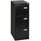 H�ngeregisterschrank STEEL | 3 Ordnerh�hen aus Stahl | 40 cm breit | Schwarz