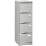 Hängeregisterschrank STEEL | 4 Ordnerhöhen aus Stahl | 40 cm breit | Lichtgrau