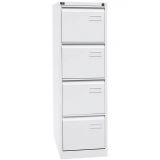 Hängeregisterschrank STEEL | 4 Ordnerhöhen aus Stahl | 40 cm breit | Weiß