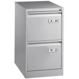 Hängeregisterschrank STEEL | 2 Ordnerhöhen aus Stahl | 40 cm breit | Lichtgrau