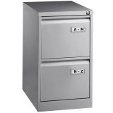 Hängeregisterschrank STEEL | 2 Ordnerhöhen aus Stahl | 40 cm breit | Silber