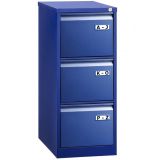 H�ngeregisterschrank STEEL | 3 Ordnerh�hen aus Stahl | 40 cm breit | Dunkelblau