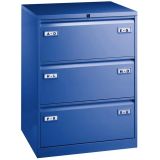H�ngeregisterschrank STEEL | 3 Ordnerh�hen aus Stahl | 80 cm breit | Dunkelblau