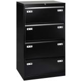 Hängeregisterschrank STEEL | 4 Ordnerhöhen aus Stahl | 80 cm breit | Schwarz