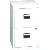 Hängeregisterschrank STEEL Home | 2 Ordnerhöhen aus Stahl | 40 cm breit | Weiss