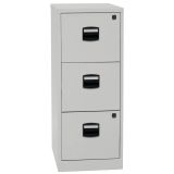 H�ngeregisterschrank STEEL Home | 3 Ordnerh�hen aus Stahl | 40 cm breit | Lichtgrau 