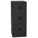 H�ngeregisterschrank STEEL Home | 3 Ordnerh�hen aus Stahl | 40 cm breit | Schwarz