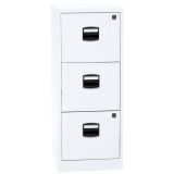 H�ngeregisterschrank STEEL Home | 3 Ordnerh�hen aus Stahl | 40 cm breit | Wei�