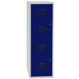 H�ngeregisterschrank STEEL Home | 4 Ordnerh�hen aus Stahl | 40 cm breit | Lichtgrau/Dunkelblau