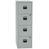 H�ngeregisterschrank STEEL Home | 4 Ordnerh�hen aus Stahl | 40 cm breit | Silber