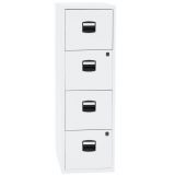H�ngeregisterschrank STEEL Home | 4 Ordnerh�hen aus Stahl | 40 cm breit | Wei�