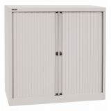 Quer-Rollladenschrank aus Metall 2,5 Ordnerh�hen | 100 cm breit | Lichtgrau