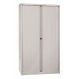 Quer-Rollladenschrank aus Metall 5 Ordnerhöhen | 120 cm breit | Lichtgrau