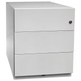Rollcontainer aus Metall | mit 3 Schubladen | Lichtgrau