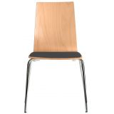 Stapelstuhl Holzschalenstuhl SAMBA | Sitz gepolstert | anthrazit