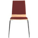Stapelstuhl Holzschalenstuhl SAMBA | Sitz + R�cken gepolstert | dunkelrot