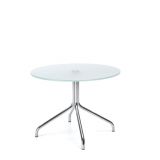 Beistelltisch Couchtisch CLUB Ø 60 cm | Spinnenfuß silber, chrom | Milchglas Beistelltisch Couchtisch CLUB Ø 60 cm | Spinnenfuß silber, chrom | Milchglas