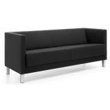 Besuchercouch CALGARY | 4-Fu� oder Kufengestell | Kunstleder/Echtleder schwarz