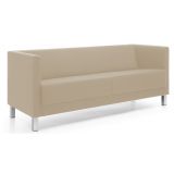 Besuchercouch CALGARY | 4-Fu� oder Kufengestell | Kunstleder/Echtleder taupe