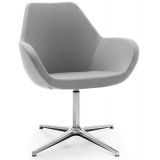 Besuchersessel Konferenzstuhl CLUB | Gestell chrom | Stoff Stone Grey