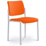Besucherstuhl CONFERENCE | Gestell alusilber | ohne Armlehnen | Stoff Florida Orange